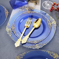 Plaque en plastique bleue Plaque de charge de vente chaude Plaque en plastique ronde pour la fête