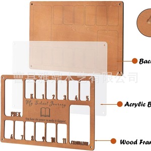 Cadre en bois pour photos de moments clés, 12 emplacements, pour le parcours scolaire et la remise des diplômes, cadre commémoratif en bois massif, affichage rectangulaire pour table - Product Image 2