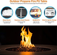 Long Style Promotion vente en gros gaz naturel rectangle jardin barbecue foyer table d'extérieur