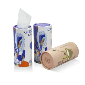 China Cheap Custom Printing 2Ply 3Ply 4Ply Virgin Wood Pulp Paper Car Facial Tissue Cylinder Tissue Paper
