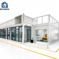 Maison conteneur pliable RELYANCE 20ft 40ft, installation facile, panneaux muraux isolés, maison mobile avec terrasse au deuxième étage