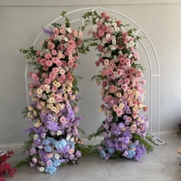 J-H088 Großhandel Hochzeits-Blumenbogen Hintergrund Künstlicher Blumenhorn-Bogen Dekoration Moderner Weißer Künstlicher Blumenbogen-Arrangement
