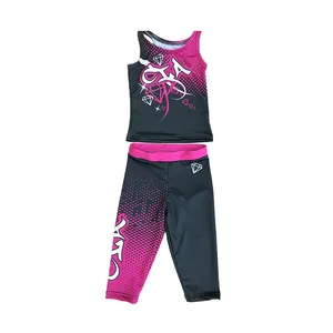 Benutzer definierte Sublimation Aufwärm set Cheerleading Praxis Cheer Cheerleader Uniformen Cheerleading Short und BH