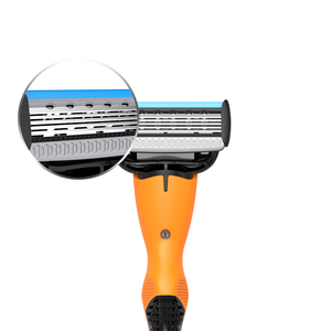 Removable Shaving Blade <b>Razor</b> 3 Blade Poviting Rubber Handle <b>Mens</b> <b>Razors</b> Stainless Steel <b>Razor</b> - Product Image 3