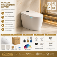 Toilette intelligente haut de gamme, design moderne allongé, système de chasse double, chasse automatique, siège chauffant, contrôle par application intelligente, siphon en P, télécommande