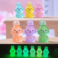 Figurines d'animaux miniatures en résine phosphorescentes en vrac, assortiment de cochons, ours, lapins, cygnes pour tableau de bord de voiture, micro-paysages et décoration intérieure