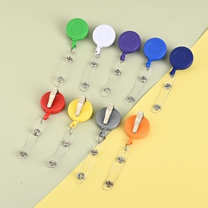 Bobine de badge d'identification <span class=keywords><strong>Yoyo</strong></span> rétractable ronde de 32mm en plastique mat ABS porte-badge avec pince arrière en métal crocodile vente en gros - Product Image 2