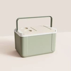 14L Modern Portable Waterproof Lightweight Food & Cans Camping Outdoor PP <b>Ice</b> Chest <b>Cooler</b> <b>Box</b> with Wooden Lid - Product Image 2