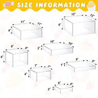 7 pièces de présentoirs en acrylique transparent, cubes à 5 faces, fond creux, supports de présentation pour buffet, table, présentoirs empilables, supports de rangement