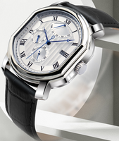 Montres automatiques étanches en acier avec mouvement japonais, affichage 24 heures et calendrier, conçues et fabriquées en usine pour la marque privée des clients