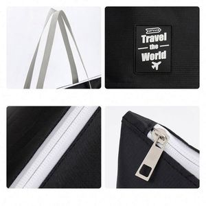 กระเป๋าเดินทางแบบพับได้สองชั้นขนาดใหญ่ น้ำหนักเบา ทำจากผ้า Oxford สำหรับใส่เสื้อผ้า พร้อมโลโก้สั่งทำพิเศษ - Product Image 5