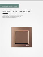 1 bouton poussoir décoratif 1 voie certificat CE ue cadre en aluminium métallique interrupteur mural électrique pour la maison