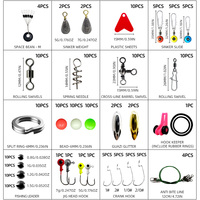 Kit d'accessoires de pêche 188 pièces avec boîte à pêche, hameçons, poids, émerillons, terminaux pour la pêche en eau douce et en eau salée