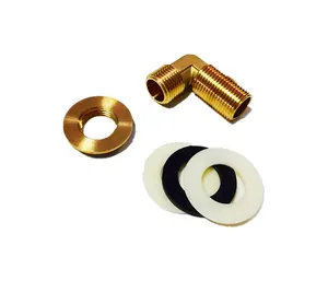 Lead Free 90 Degree Brass Elbow With 1/2 Bsp Wide Flange Brass Tap Back Nuts