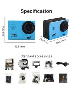 Videocamera Subacquea Impermeabile 30M <span class=keywords><strong>Full</strong></span> HD 4K Wifi Action Sports Mini Digitale con Telecomando - Product Image 3