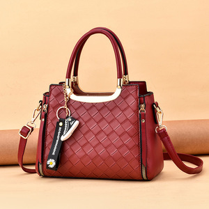 Bolso de mano para mujer, bolso <span class=keywords><strong>bandolera</strong></span> tejido con colgante, bolso de hombro de gran capacidad para damas, ¡muy vendido! - Product Image 4