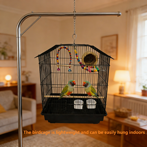 Küçük Papağan Kafesi Papağanlar İçin Kompakt Tasarım Kolay Temizlenebilir Dayanıklı Metal İç Mekan Kullanımı Papağan Kafesi Küçük Kuş Kafesi - Product Image 2