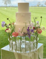 Support à gâteau en acrylique transparent poli écologique avec dôme en verre, élégant, moderne, montage rapide, présentoir à desserts, support floral