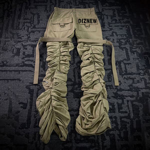 جينز رجالي عصري من DiZNEW لعام 2025، بنطلون ضيق مكدس بتصميم هيب هوب، جينز أبيض بشعار، مظهر متهالك متوسط، جينز رجالي ضيق سريع الجفاف - Product Image 4