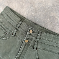 Pantalon en jean large personnalisé pour homme, double taille, style workwear, avec double genouillère, en denim robuste vintage, type charpentier
