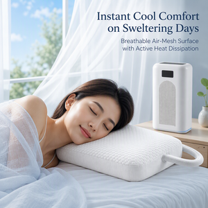 Almohada Hidrónica OEM con Control de Temperatura, Bomba Silenciosa y Funda Transpirable 3D, Logotipo Personalizado y Plan de Empaque en Caja - Product Image 1