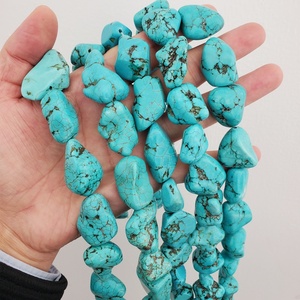 Perles en <span class=keywords><strong>pierre</strong></span> naturelle irrégulière vibrante TB0080, <span class=keywords><strong>howlite</strong></span>, magnésite, turquoise, pépites, perles en vrac pour la fabrication de bijoux - Product Image 4
