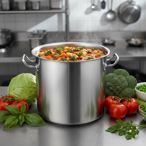Pentola per Zuppa in Acciaio Inox, Batteria da Cucina a 3 Strati per Induzione con Coperchio, Set da Cucina per Casa, Marmite de Cuisine - Product Image 6