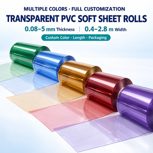 Rollos de Lámina de PVC Transparente y Flexible, Grosor de 0.08-5 mm, Ancho de 0.4-2.8 m, Color y Longitud Personalizables, Embalaje - Product Image 3