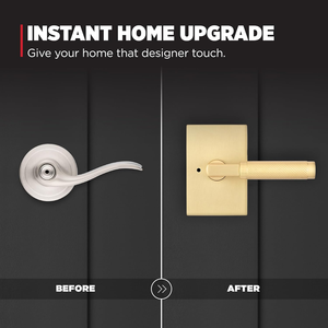 Poignée de porte carrée moderne en alliage de zinc, best-seller, antirouille, sans clé, finition noir mat/nickel brossé/or pour intérieur - Product Image 3