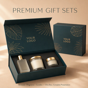 Boîte <span class=keywords><strong>cadeau</strong></span> rigide de luxe avec couvercle magnétique, finition mate vert turquoise foncé, motif en feuille d'or, plaque métallique, emballage cosmétique, fournisseur OEM - Product Image 4