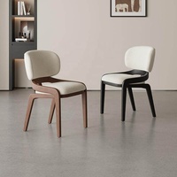 Chaise de salle à manger moderne en bois de frêne, chaise rembourrée en cuir, chaise nordique en bois massif pour restaurant, café, hôtel, mobilier de salle à manger
