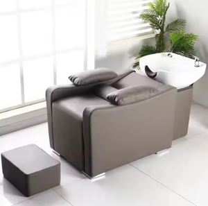 Bacs à shampoing, lavabos et chaises en cuir véritable pour salons de coiffure et de beauté, lits de lavage de cheveux, mobilier de salle de bain - Product Image 4