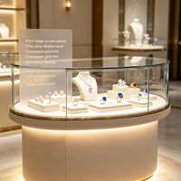 Présentoir à bijoux et vitrine avec éclairage LED - Présentoir de vente au détail durable et écologique pour les bijouteries