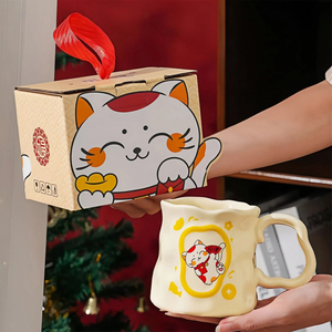 Tazza da tè in ceramica Maneki-neko carina 380ml con Design portafortuna per <span class=keywords><strong>caffè</strong></span> e <span class=keywords><strong>caffè</strong></span> regalo - Product Image 6