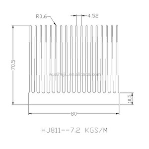 <strong>Aluminum</strong> High Power Heat Sink 80(W)*70(H)*200(L)mm High Cooling Fin Heatsink Profile For Heat Dissipation - Product Image 5