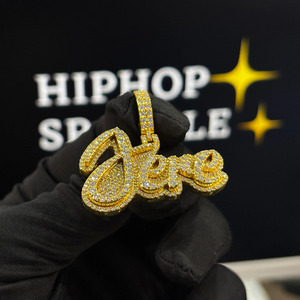 Custom Jere <b>Name</b> Pendant 1.8 Inch Iced Out Silver Moissanite Diamond Hip Hop Luxury Bling Jewelry <b>Chain</b> Pendant Statement - Product Image 3
