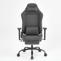Tissu de chaise de jeu de bureau ergonomique de confort de haut niveau avec logo brodé en PU Design pivotant tournant Matériau métallique de refroidissement