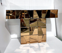 Console moderne minimaliste en verre miroir, style européen, pour entrée, couloir, cloison de séparation, meuble de salon