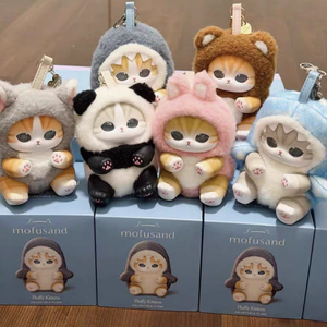 Set de 6 Piezas de Peluche de PVC/EVA con Temática de Robot Congelado Mofusand, Hecho en China, Adorno Colgante Versátil, Caja Sorpresa - Product Image 1