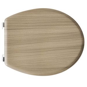 Siège de toilette en bois de chêne blanchi, longueur 44 cm, largeur 37 cm, pour toilettes standard - Product Image 1
