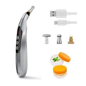 Electronic Acupuncture Pen, USB Rechargeable Pain Relief Electric Meridians Energy Pen Massager Pen Pain Relief Massage