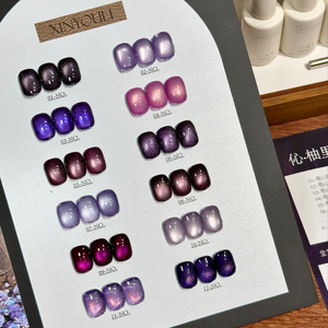 Ensemble de vernis à ongles en gel UV professionnel pour œil de chat violet, écologique, non toxique, longue durée, pour l'<span class=keywords><strong>automne</strong></span> et l'hiver, <span class=keywords><strong>art</strong></span> des ongles brun nude - Product Image 1