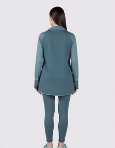 Kilang Jahit Pukal OEM Casual Autumn Muslimah Sports Hoodie Labuh Breathable OEM Custom Service Ex-factory Price Menutup Aurat - Product Image 4