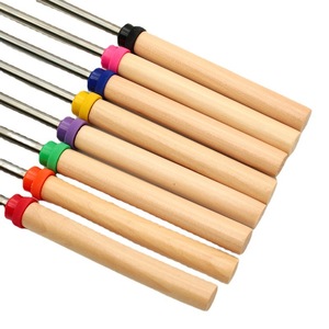 Fourchettes de barbecue télescopiques en acier inoxydable Chef Season Show 31-81 cm avec manche en bois, outils de grillade en plein air - Product Image 3