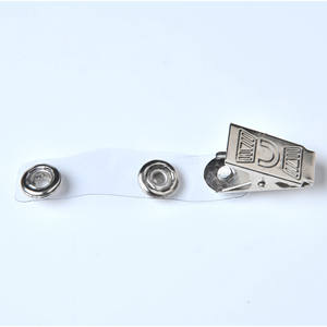 Small English Brand Name Work ID <b>Clip</b> with Transparent <b>Strap</b> Decorative Metal Name Tag <b>Clip</b> Premium Badges - Product Image 2