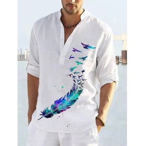 2024 nouveauté <span class=keywords><strong>chemise</strong></span> <span class=keywords><strong>en</strong></span> <span class=keywords><strong>lin</strong></span> imprimé pour hommes <span class=keywords><strong>chemise</strong></span> respirante pour hommes pour l'été - Product Image 6