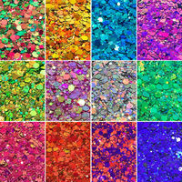 Poudre de paillettes en plastique écologique en gros, paillettes hexagonales mélangées, artisanat d'art des ongles, décoration de fête, Noël, Halloween