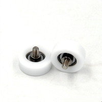 Roues en PU de taille personnalisée 50 mm BS600250-15, roues en nylon plastique blanc avec roulement 6002, vis M10