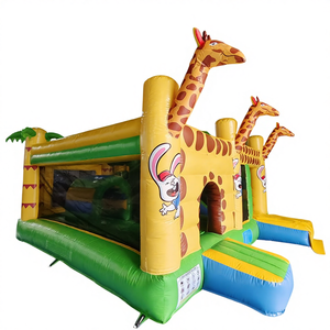 Grand château de rebond combiné de toboggan de trampoline gonflable extérieur commercial et maison de rebond avec équipement de saut pour enfants de ventilateur - Product Image 1