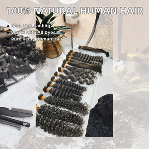 Cheveux humains brésiliens Remy en vrac non traités pour tissage, extensions ondulées, bouclées profondes, Jerry Curl, lisses pour tressage - Product Image 2